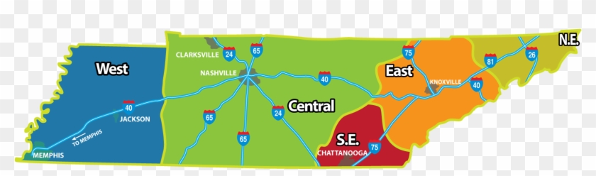 Our Interactive Map Below Will Make It Easy For You - West Middle And East Tennessee Map Clipart