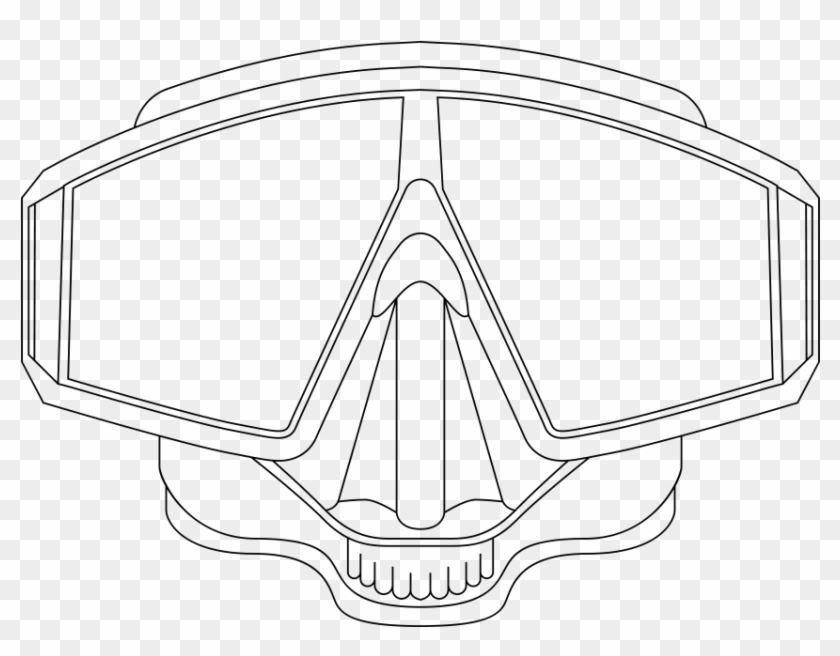 Snorkel Drawing Scuba Diva - Line Art Clipart