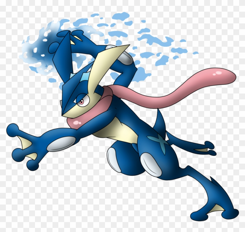 Greninja Water Shuriken - Greninja Using Water Shuriken Transparent Clipart