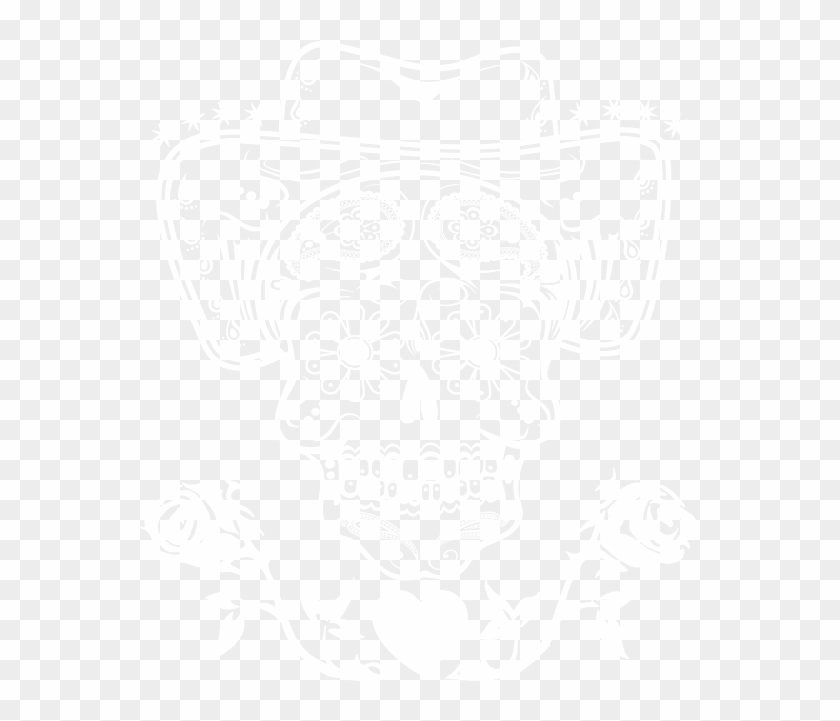 Day Of The Dead Skull With Cowboy Hat - Day Of The Day Skull Clipart #2515626