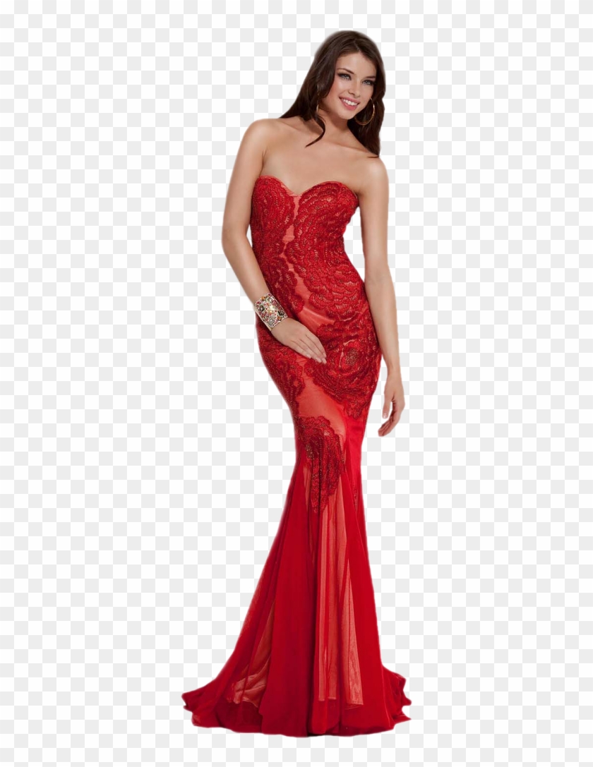 Tubes Femmes En Robe Longuepng - Abiti Rossi Lunghi Clipart #2515879