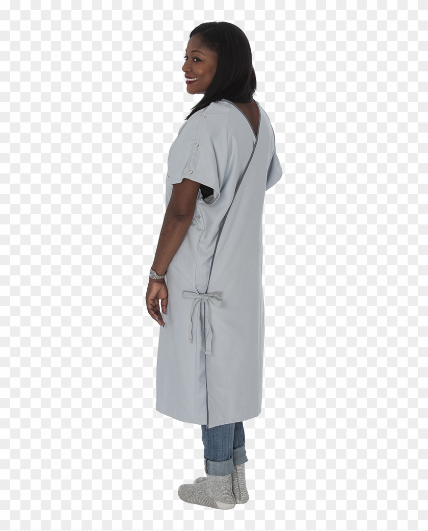 Comfort Care Iv Gown With Telemetry Pocket - Overcoat Clipart