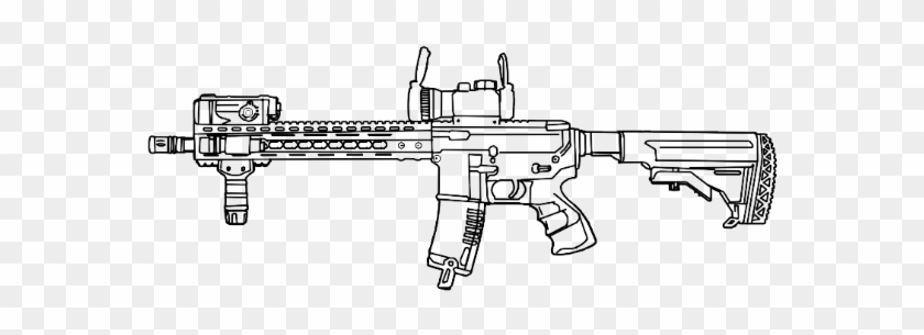Drawn Rifle Airsoft Gun - Airsoft Gun Drawing Clipart