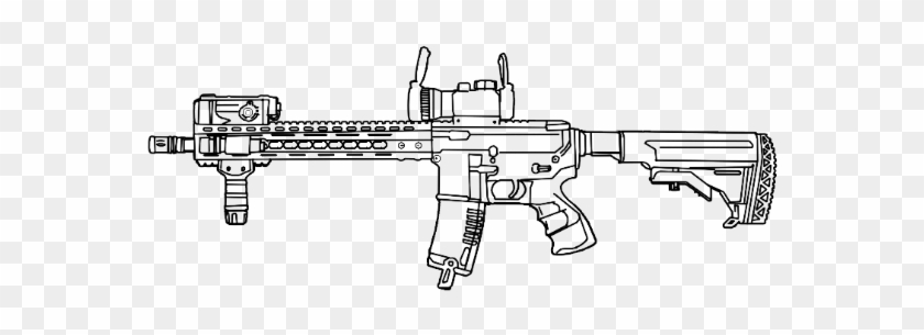 Drawn Rifle Airsoft Gun - Airsoft Gun Drawing Clipart #2515992