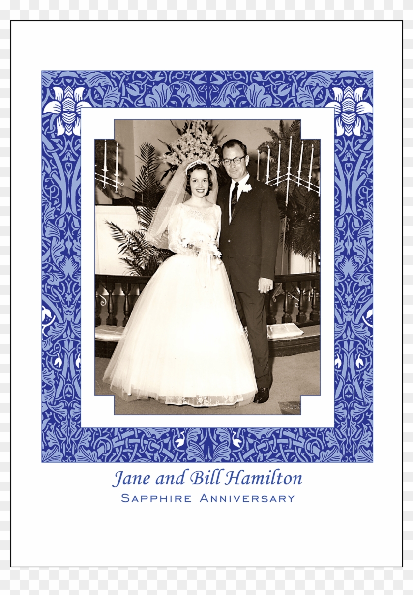 Cover Of 45th Sapphire Wedding Anniversary Party Invitation - 50th Wedding Anniversary Invitations Clipart