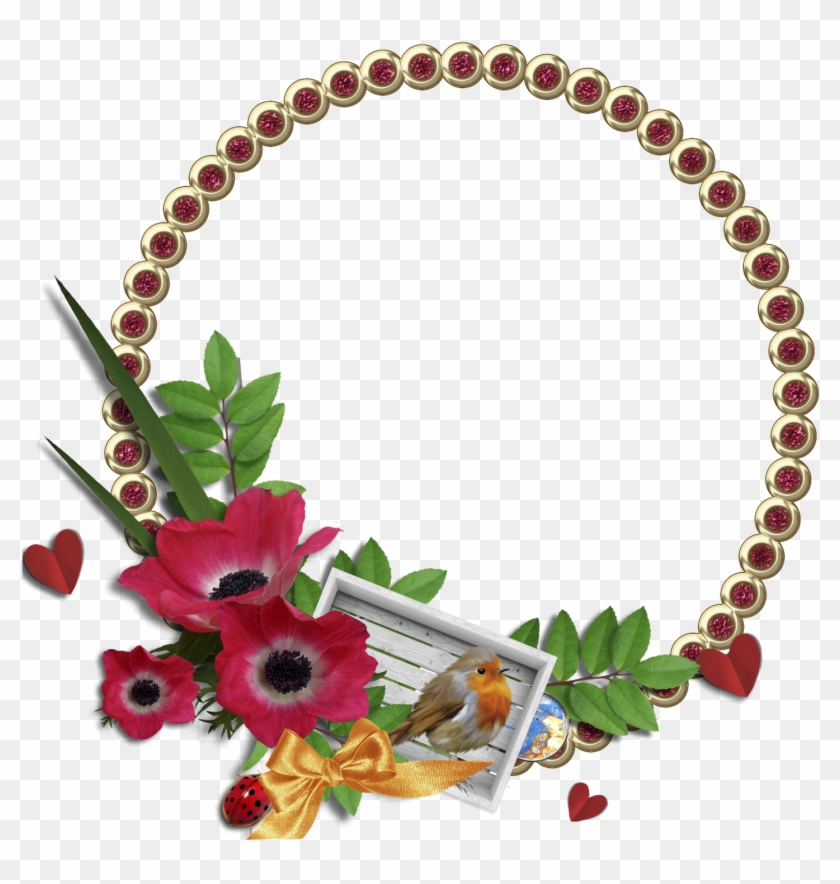 Central Photoshop Frames Png Oval Flores Central Photoshop - Marco Para Fotos Redondos Clipart