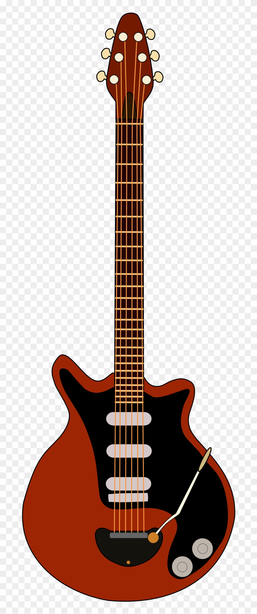 Electric Guitar Music Red Black Musical Instrument - Brian May Red Special Clipart