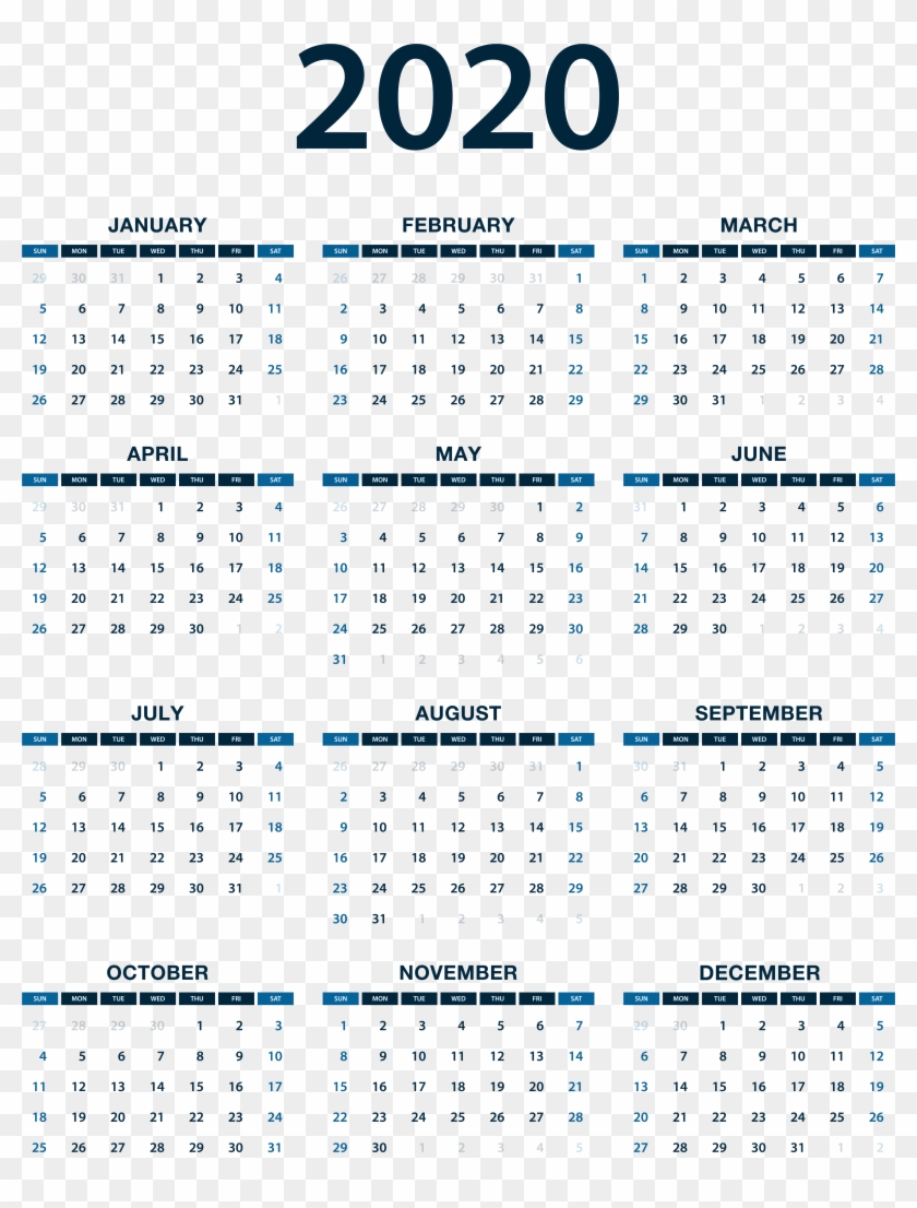 2020 Calendar Png Photo Clipart #2517289