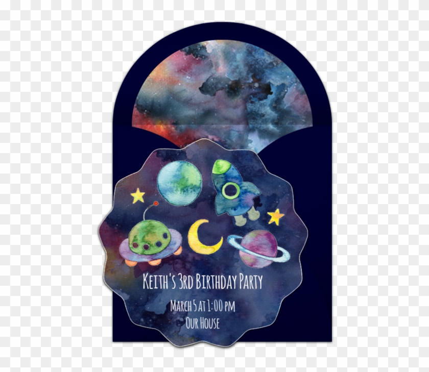 Outer Space Birthday Online Invitation - Earth Clipart #2517569