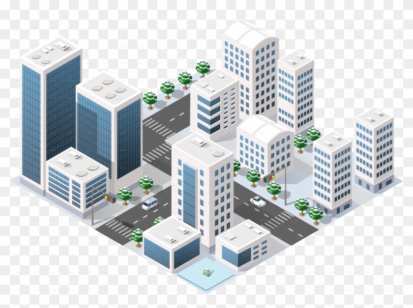 3d Vector City - City 3d Model Png Clipart #2517696