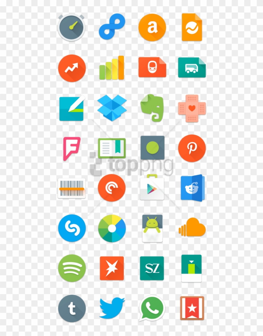 Free Png Android Lollipop App Icons Png Image With - Material Social Icon Design Clipart