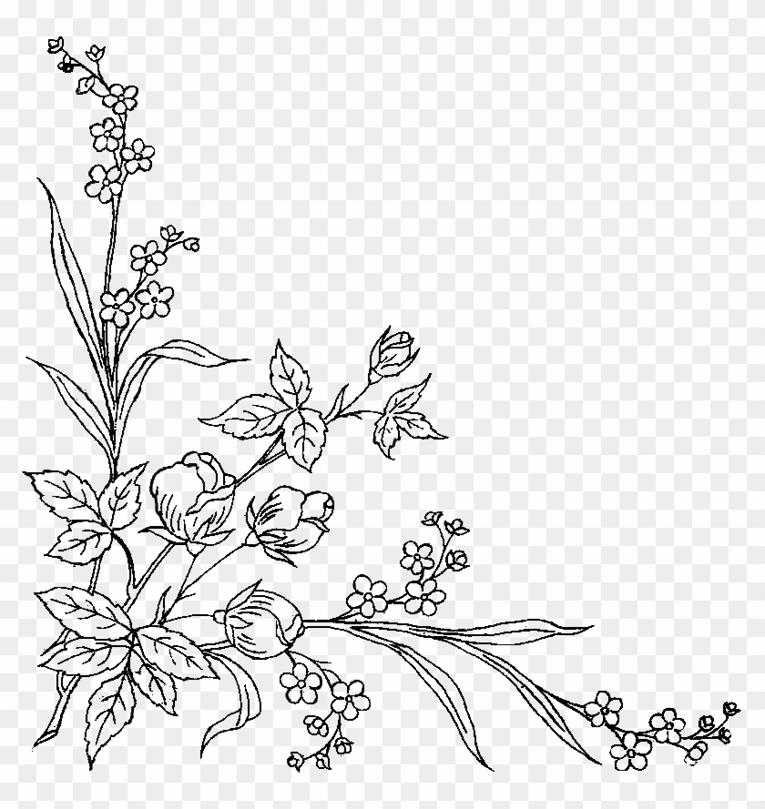 En Png Con El Fondo Transparente, Se Los Dejo Como - Floral Em Png Preto E Branco Clipart