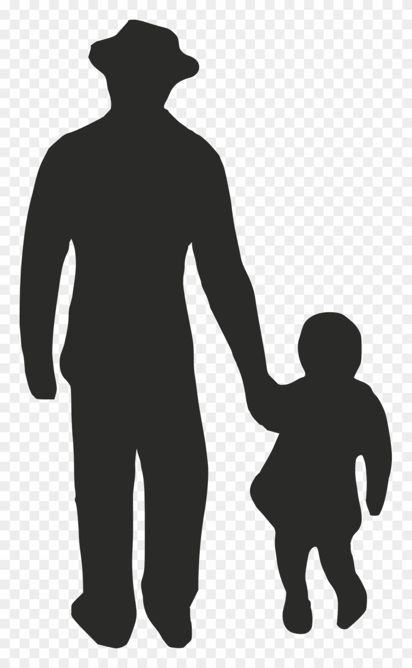 Silhouette Man Child Protect Png Image - Sylwetka Człowieka Z Dzieckiem Clipart #2518369