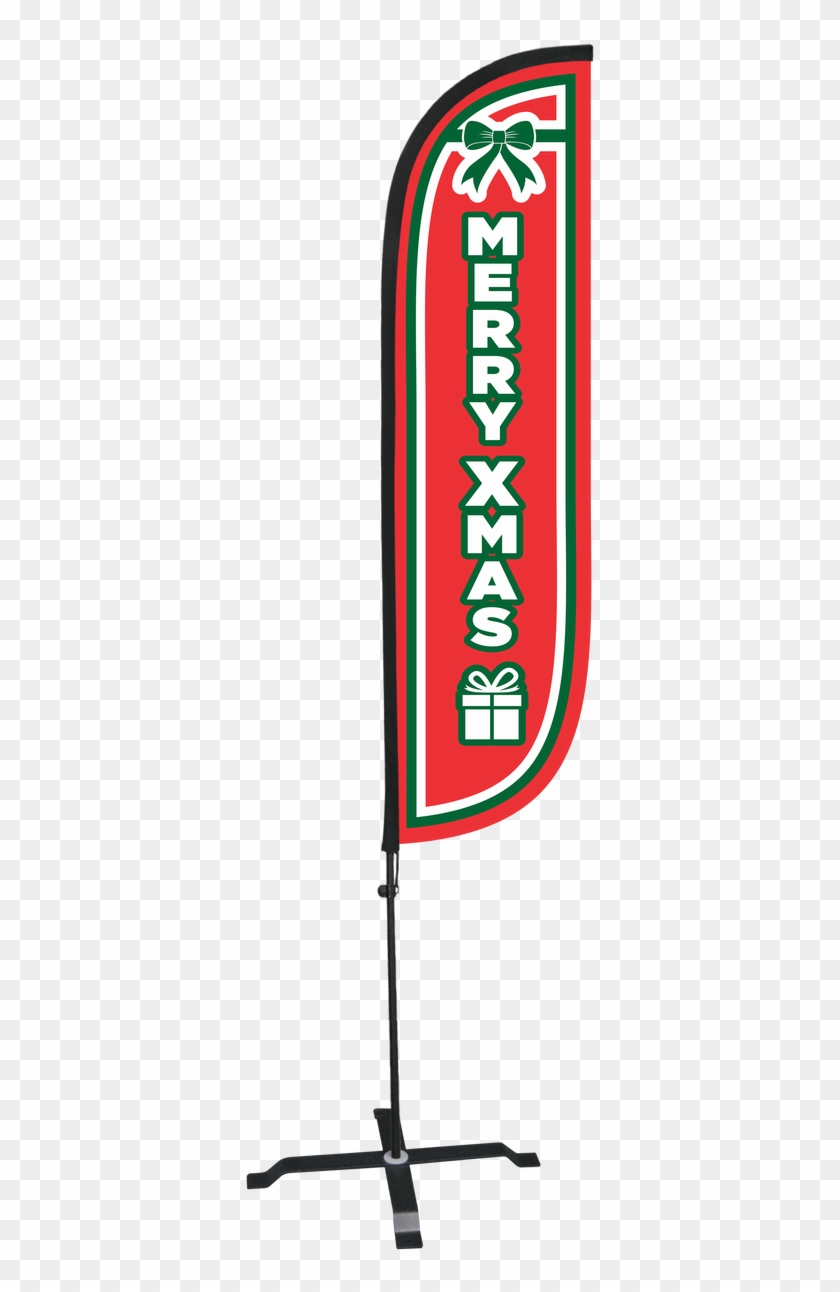 5ft Merry Xmas Flag X Stand Pole Set Red - Banner Clipart #2519142