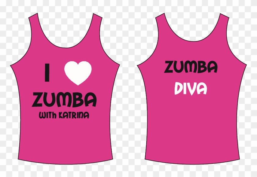 Pink 'i ♥ Zumba With Katrina' Vest Top - Active Tank Clipart #2519203