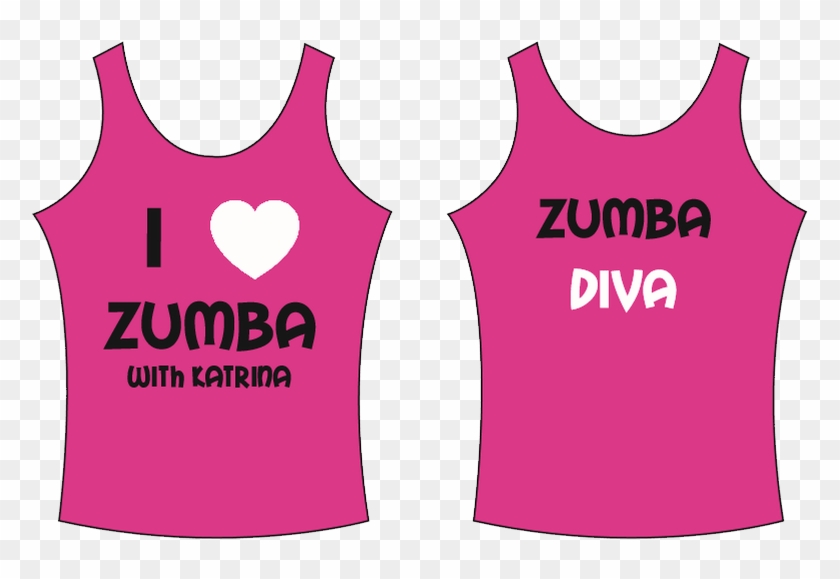 Pink 'i ♥ Zumba With Katrina' Vest Top - Active Tank Clipart