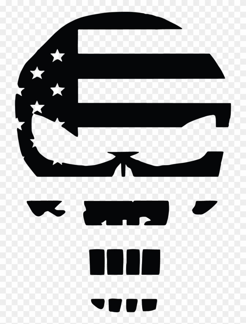 Excelent Punisher Search Result - Military Black And White American Flag Clipart #2519430