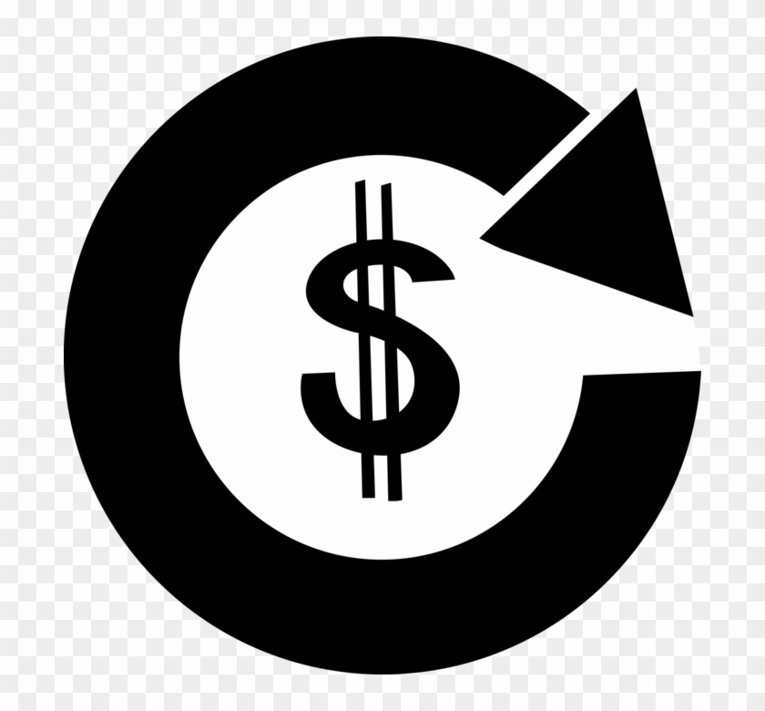 Vector Illustration Of Financial Concept Circular Arrow - Circular Dollar Sign Clipart #2520008