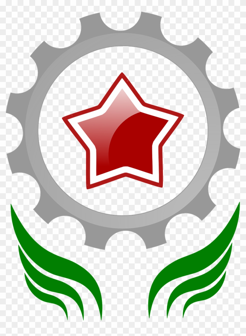 Communism Star Cogwheel Red Png Image - Jasmine Flower Template Clipart #2520314