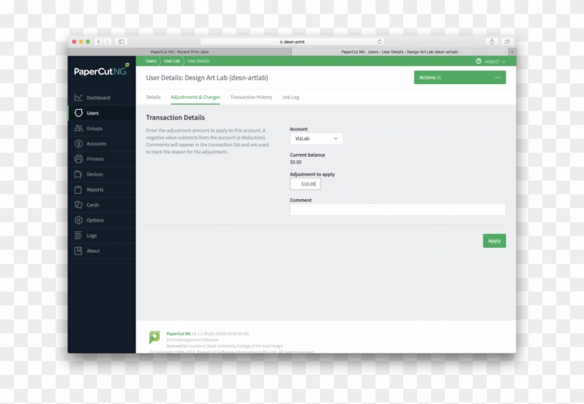 Papercut Adjust Balance - Computer Program Clipart