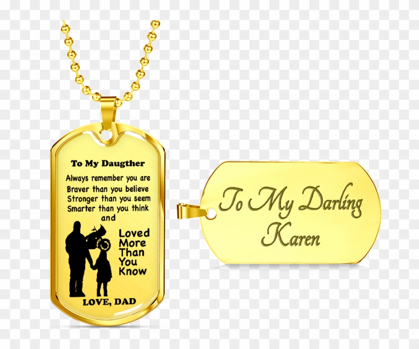 "to My Daughter" Tag Style Necklace - Dog Tag Necklace Chain Clipart #2520664
