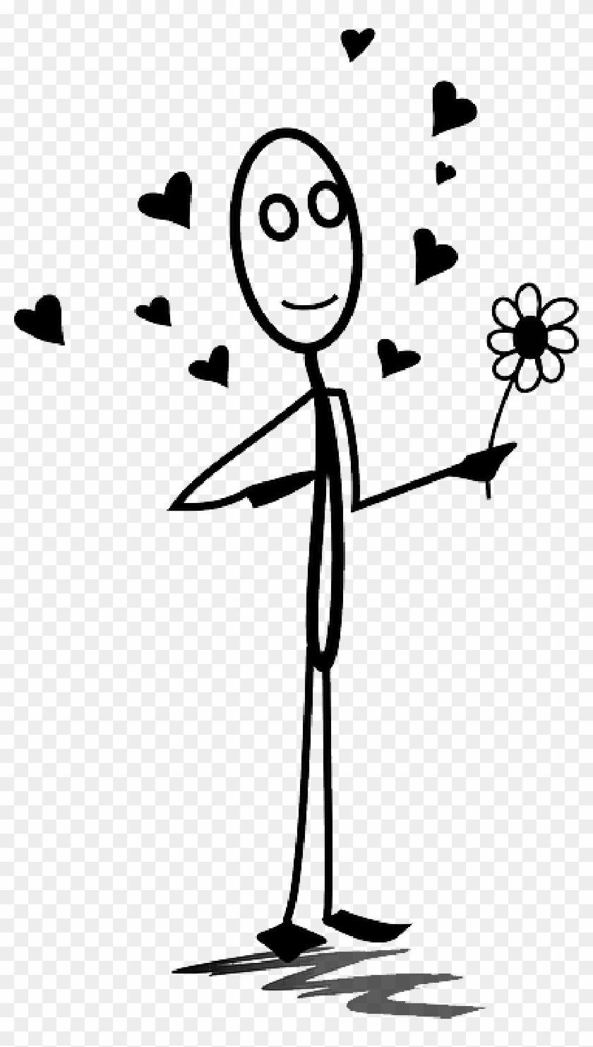 Love, Romance, Stickman, Stick Figure - Stick Figures In Love Gif Clipart #2521492
