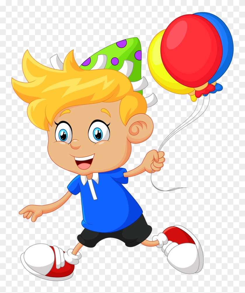 Little Boy Balloon Cartoon - Clip Art - Png Download