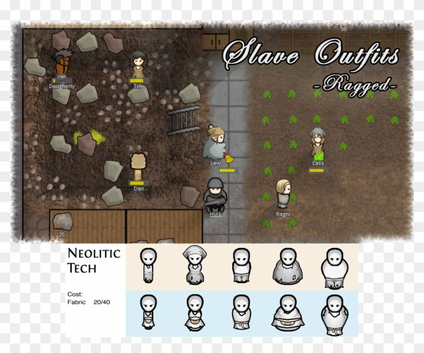 Clip Art B Slave Outfits For - Rimworld Clothes - Png Download