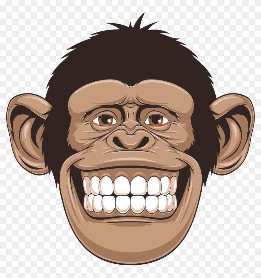Ape Drawing Face - Funny Monkey With Glasses Clipart #2522412