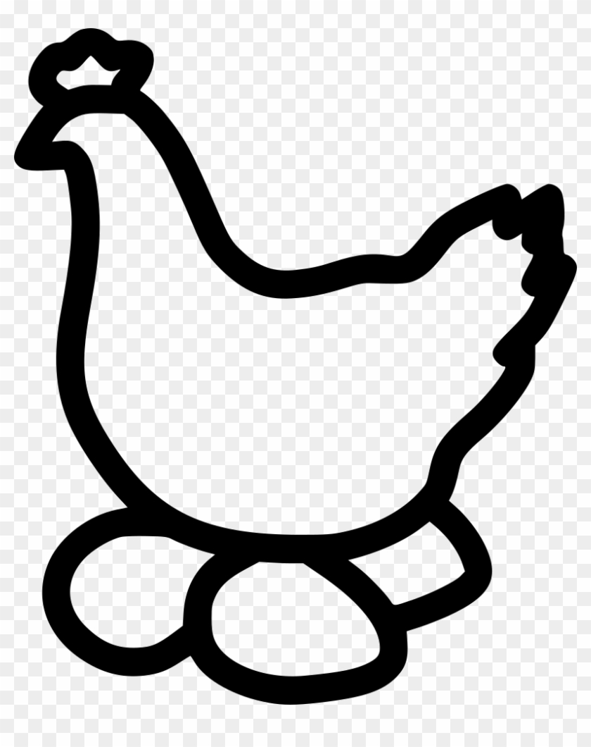 Png File Svg - Hen With Egg Black And White Clipart