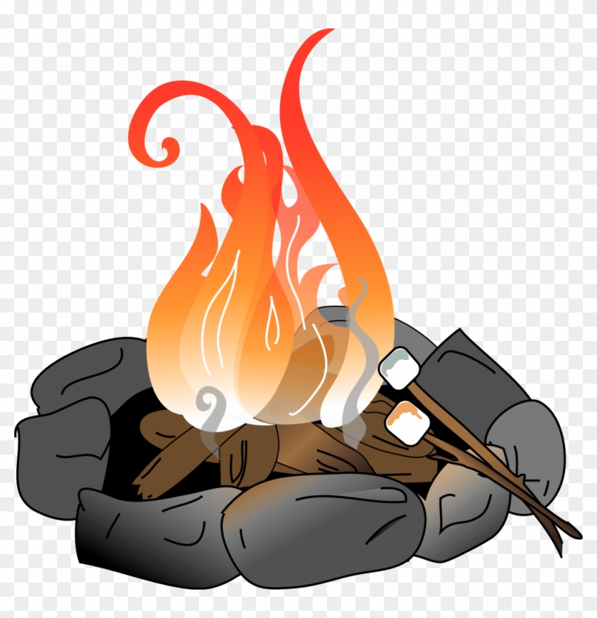 Bonfire Clipart Fire Pit - Campfire With Marshmallows Clipart - Png Download