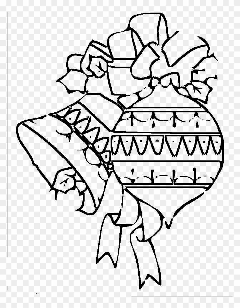 Oranament And Bell Coloring Pages Sewing - Line Art Clipart #2522937