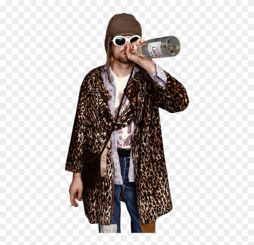 Kirk Cobain, Kurt Cobain Style, Kurt Cobain Photos, - Kurt Cobain Leopard Print Coat Clipart