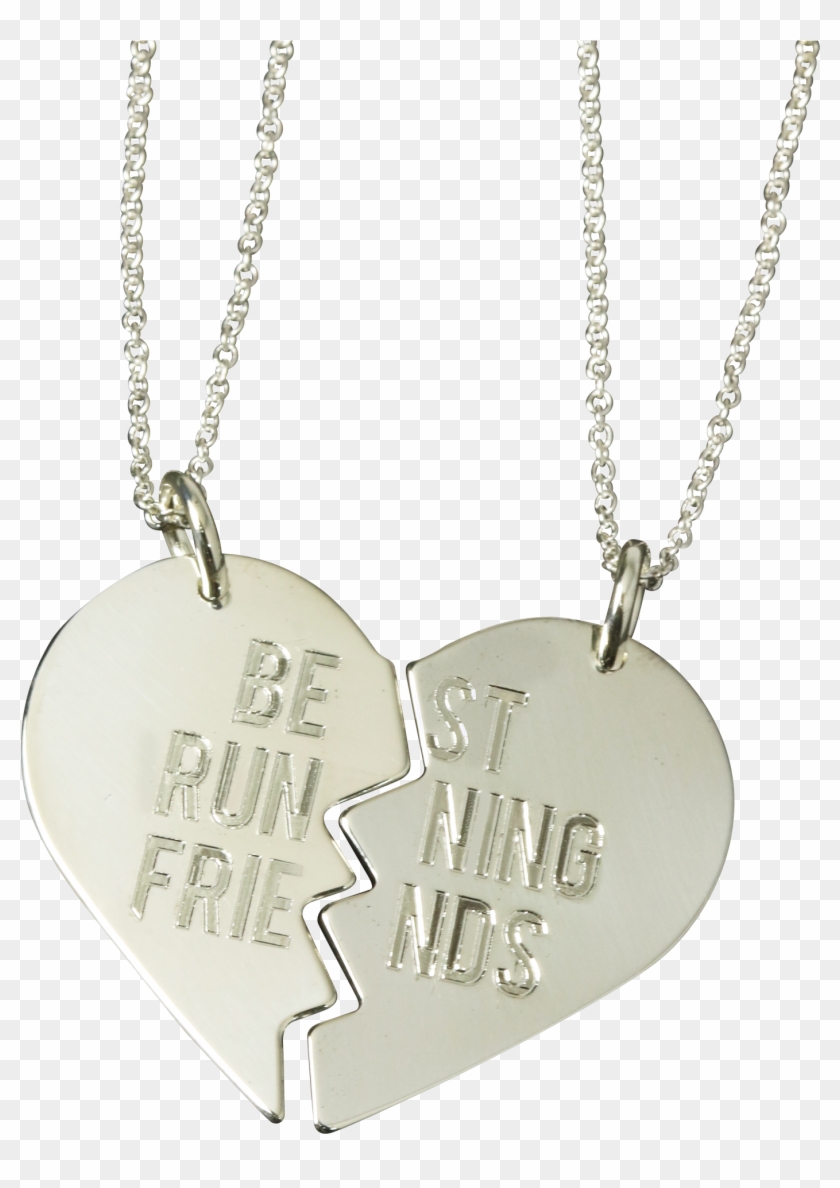 Png Free Best Friends Personalised Split Broken Heart - Best Friend Necklace Transparent Clipart #2525662