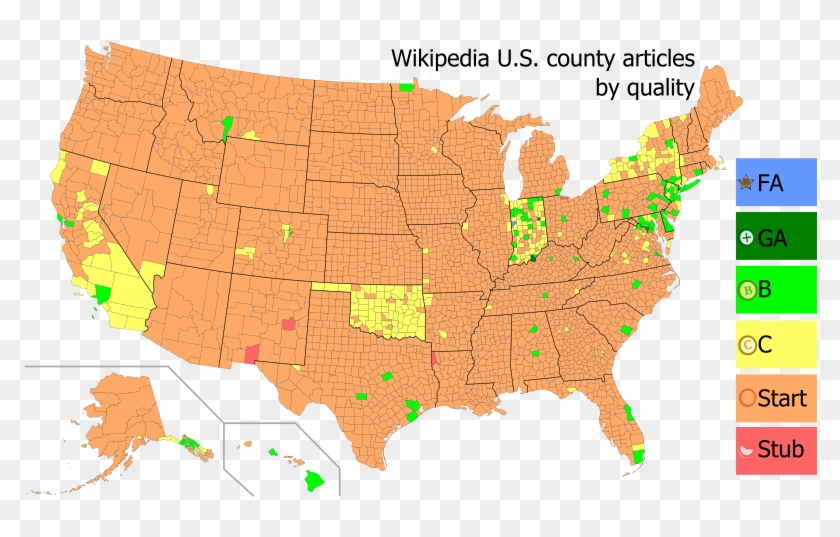 Svg Map Showing Class Assessment Of Each County As - United States Map In Purple Clipart