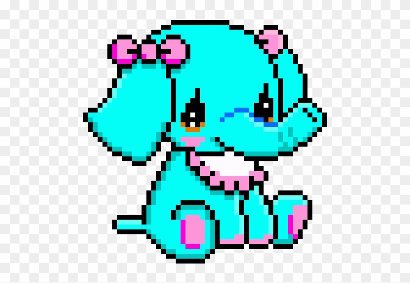 Baby Elephant - Easy Pixel Art Cute Clipart