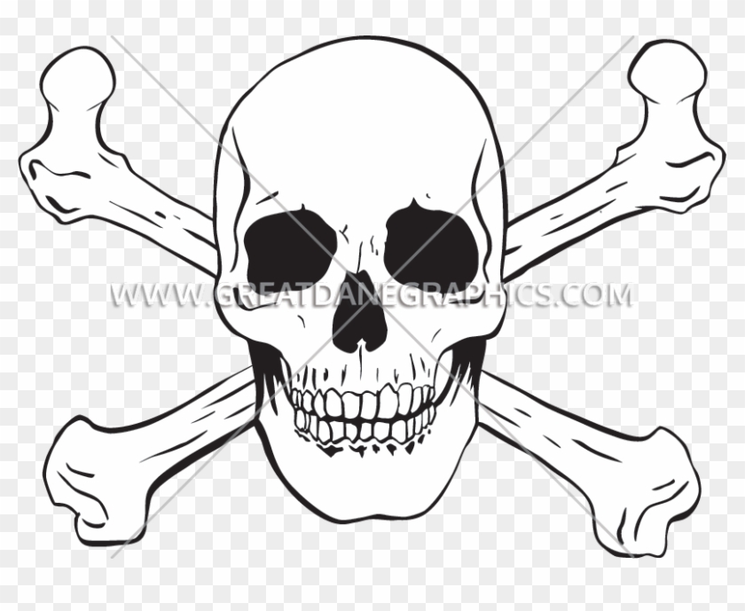 Bone Drawing Cross - Skull Clipart #2526888