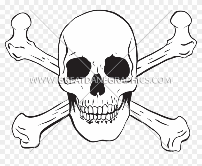 Bone Drawing Cross - Skull Clipart