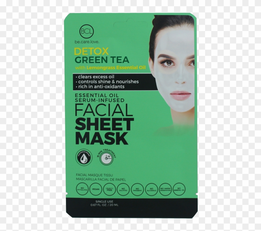 Essential Oil Facial Sheet Mask Green Tea - Face Sheet Mask Clipart #2527242