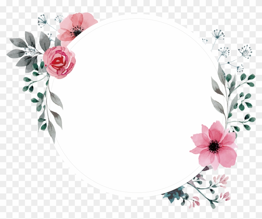 Picture Flower Painted Rose Frame Wallpaper Hand Clipart - Vectors Frame Vintage Flower Png Transparent Png