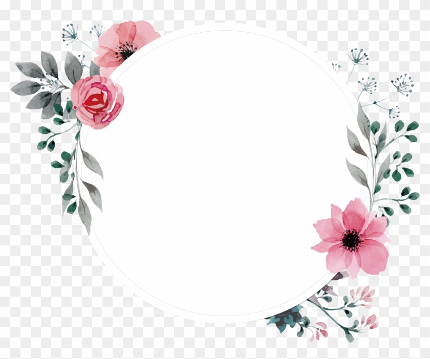 Picture Flower Painted Rose Frame Wallpaper Hand Clipart - Vectors Frame Vintage Flower Png Transparent Png #2527343