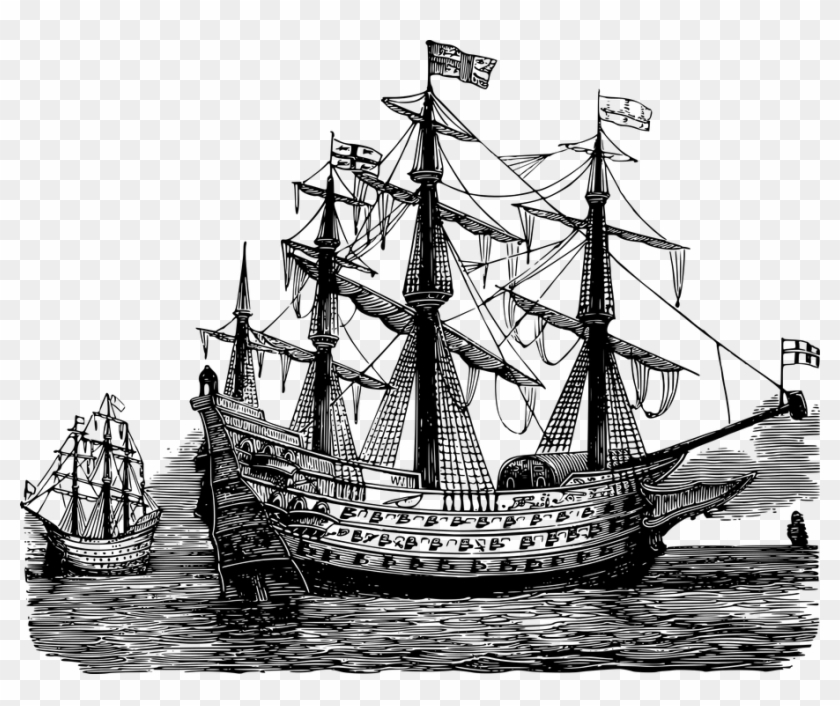 French Ship Transparent Background Clipart #2527346
