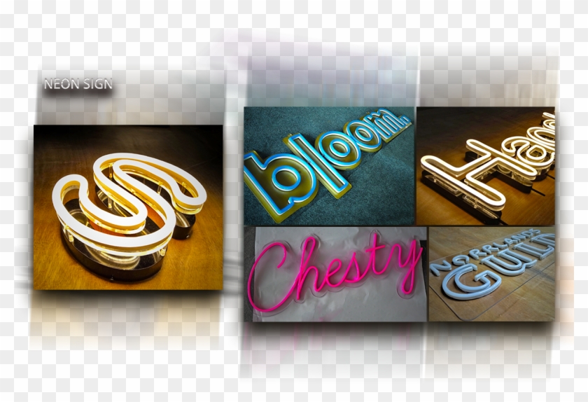 Colorful Lighting Neon Letter Sign Glass Neon Sign - Calligraphy Clipart