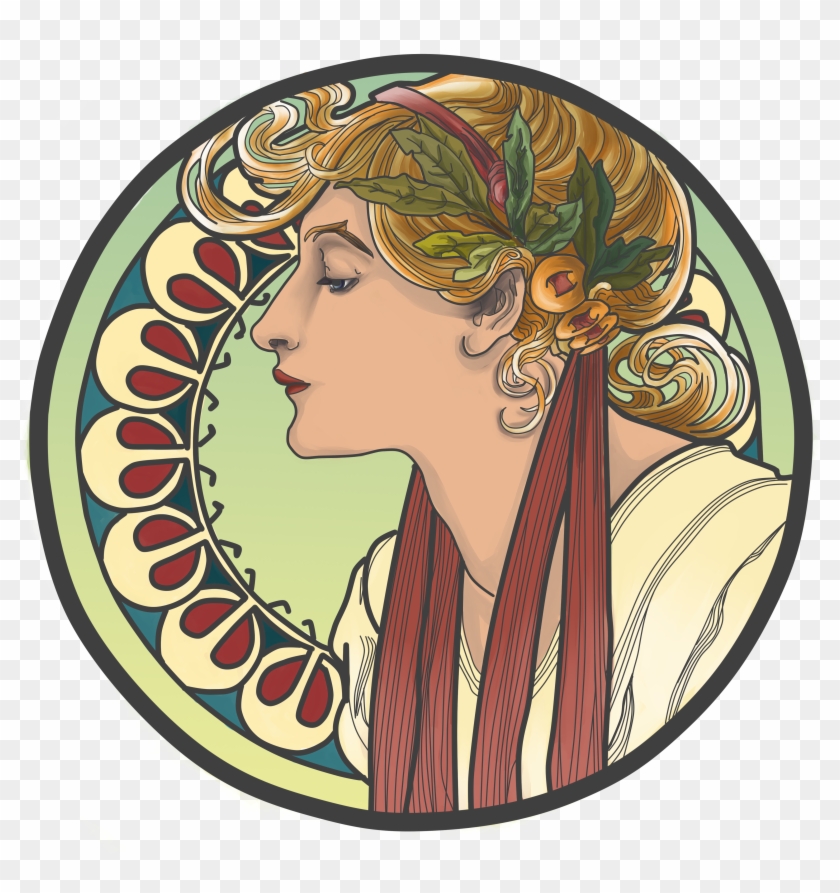 Year Visual Arts - Art Nouveau Woman Profile Clipart #2531179