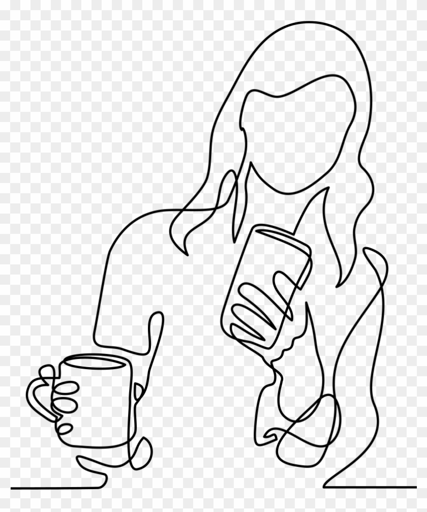 This Story Is On The House - Looking At Phone Drawing Clipart