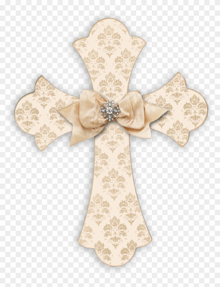 Champagne Brocade Cross Cream - Illustration Clipart