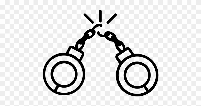 Broken Handcuffs Drawing Clipart #2532480