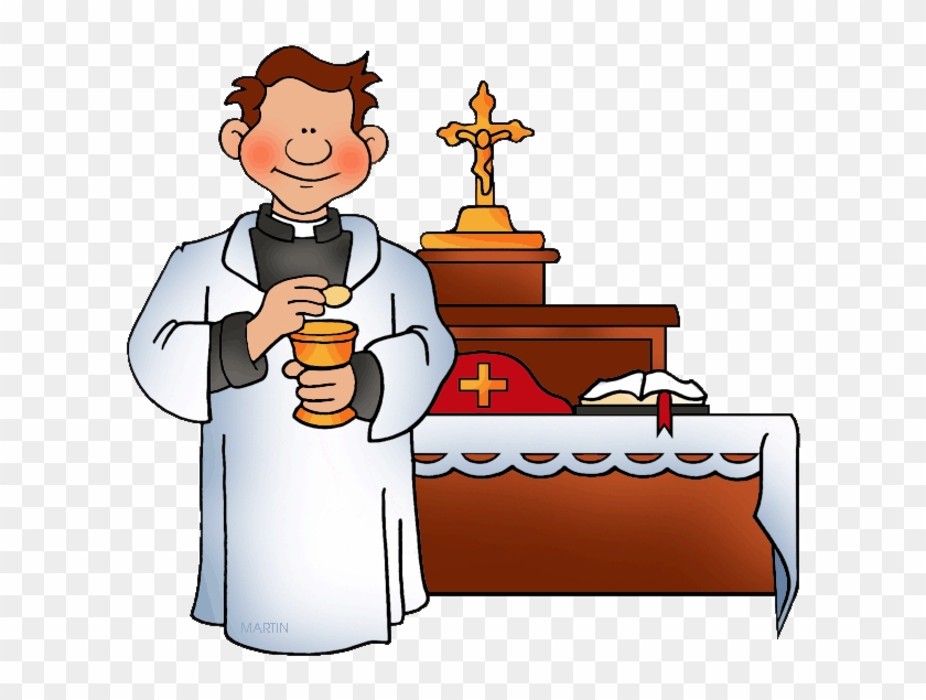 Priest Baptism Clip Art - Sacrament Of Eucharist Cartoon - Png Download