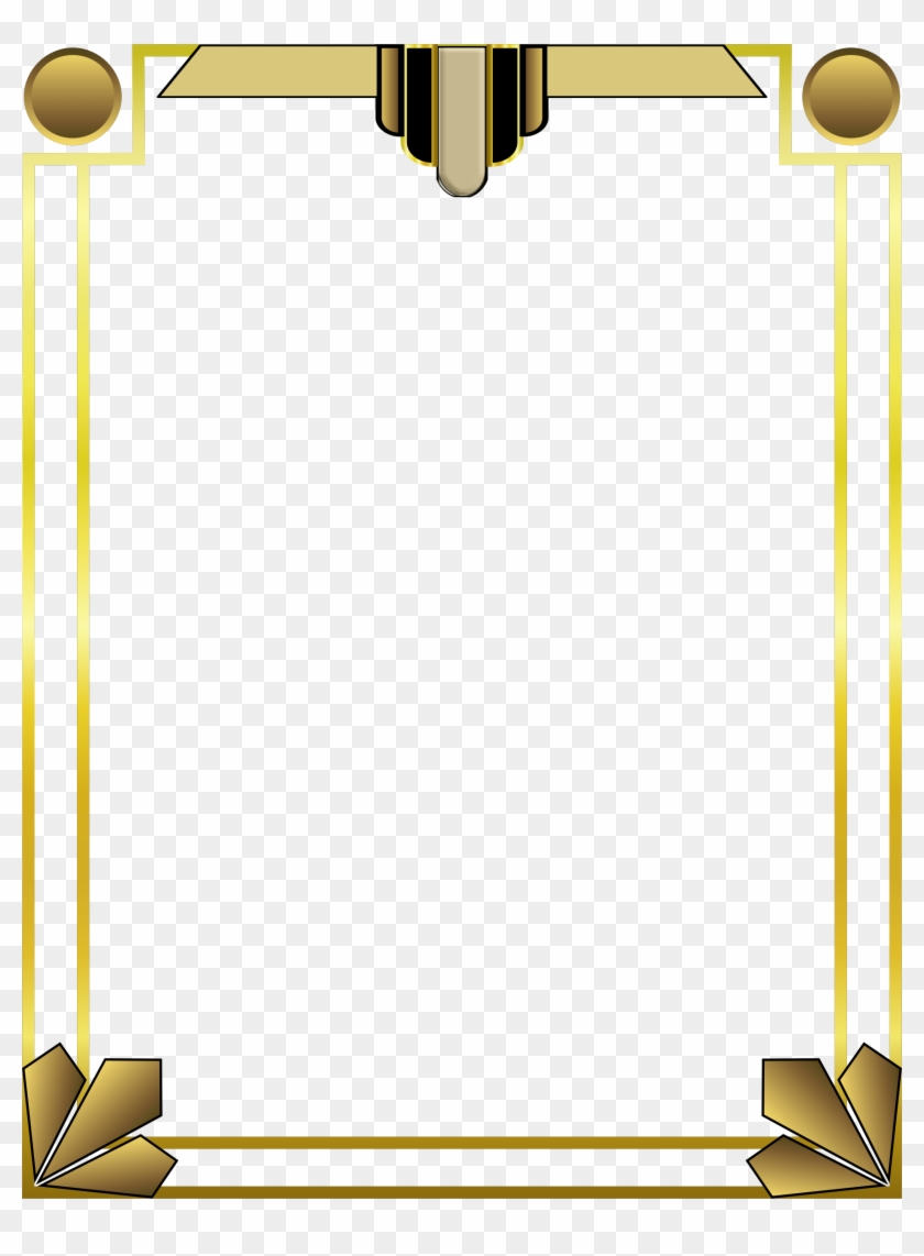Art Deco Borders Free - Art Deco Gold Frame Clipart