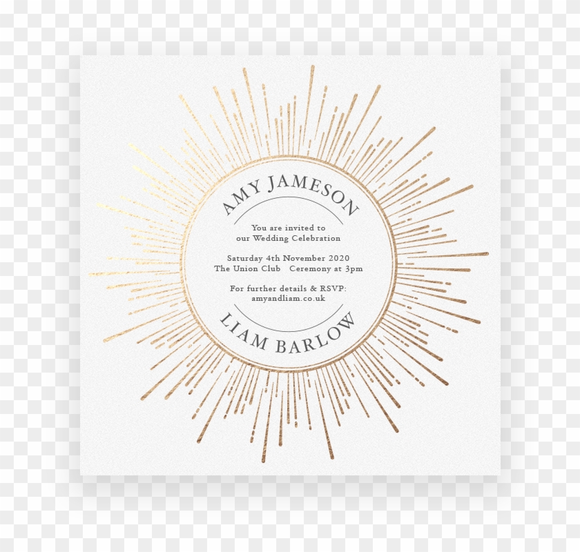 Sunburst Wedding Invitation - Circle Clipart